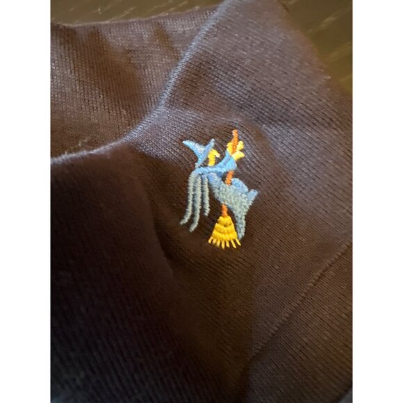 Cross Creek Black Long Sleeve Turtleneck Embroidered Witch XL Cotton Vintage 80s - Picture 2 of 5